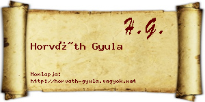 Horváth Gyula névjegykártya