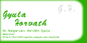 gyula horvath business card