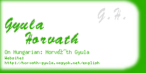 gyula horvath business card